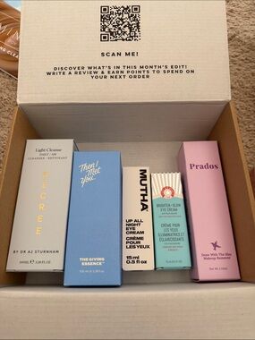First Aid Beauty eye cream in white and blue packaging 6